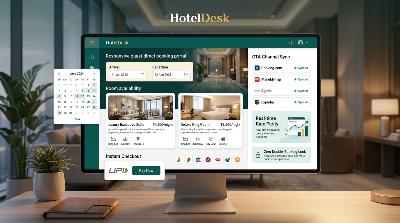 HotelDesk Direct Booking Engine and OTA Channel Manager